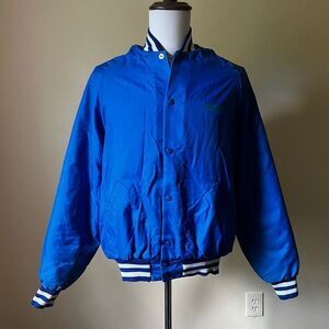 Vintage 80s Don Alleson Athletic Coach Jacket Royal Blue Wrestling CNS Northstar